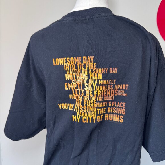 Bruce Springsteen The Rising Concert Band Black, White, and Orange Graphic Tee - Picture 4 of 13